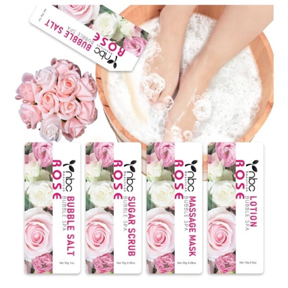 NBC beautilab Bubble Spa Rose Bubble salt ,massage mask,sugar scrub, lotion set